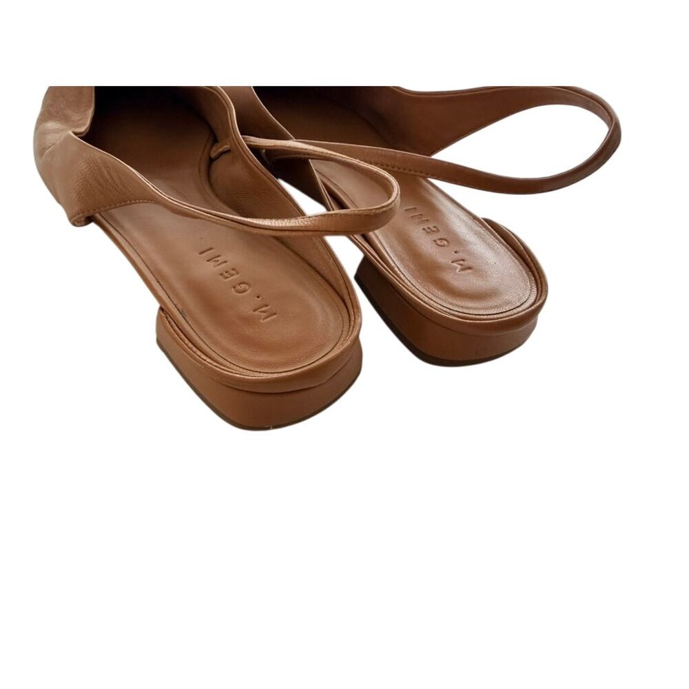 M. Gemi Rosanna Slingbacks Natural Camel Tan Leather Size 40 Flat Point Toe - Picture 4 of 7
